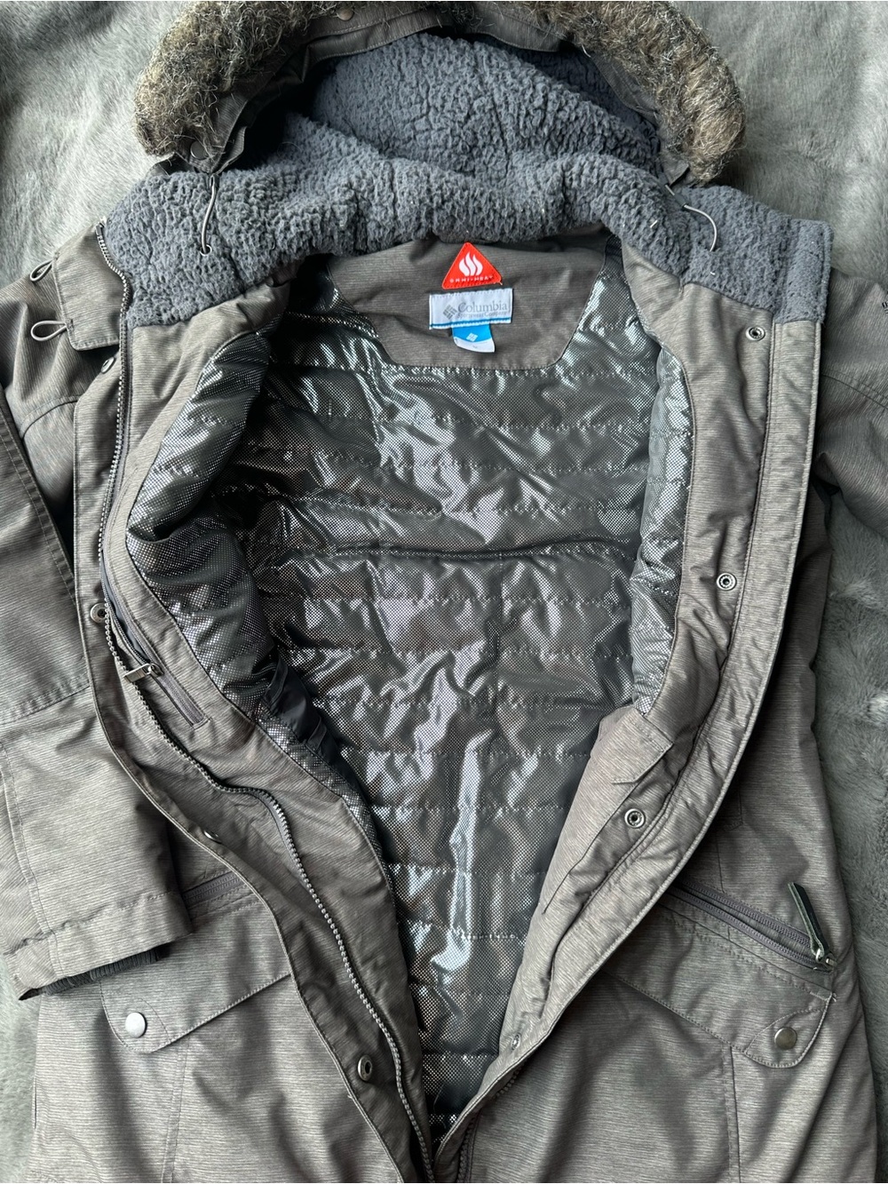 Columbia Taupe Gray Omni-Heat Jacket - Picture 3 of 4